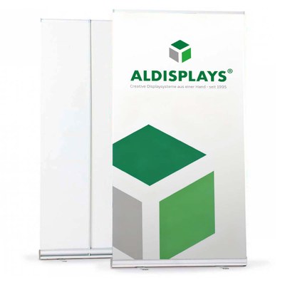 Bannerdisplay RollUp - BASIC Sichtformat: 1.200 x 2.000 mm bestehend aus System,  Aluminiumstange, - roll-up-basic-1200