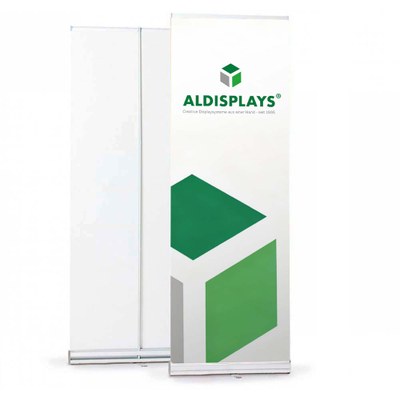 Bannerdisplay RollUp - BASIC Sichtformat: 600 x 2.000mm bestehend aus System,  Aluminiumstange, - roll-up-basic-600-1
