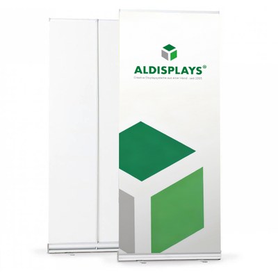 Bannerdisplay RollUp - BASIC Sichtformat: 850 x 2.000mm bestehend aus System, Aluminiumstange, - roll-up-basic (1)