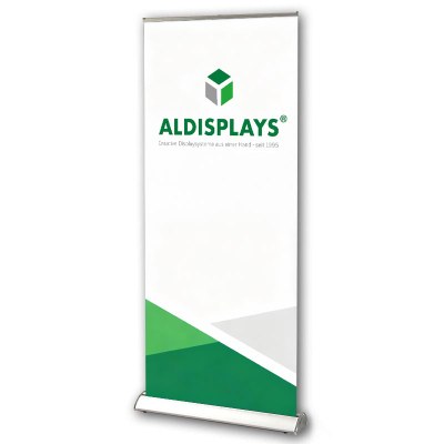 Bannerdisplay RollUp - DESIGN Bannermaß: 1.000 x 2.100mm (BxH) mit Klemmleiste oben - roll-up-design-100
