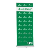 Bannerdisplay RollUp - EVO100 Sichtformat: 1.000 x 2.200 mm Verchromte Seiten und Standfuß, Teleskopstange, - roll-up-evo_100
