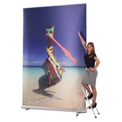 Bannerdisplay RollUp - MAX Bannersichtmaß: 2.000x3.000mm mit Teleskopstangen für flexible Höhen - Roll_up Maximus