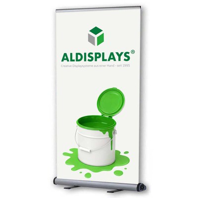 Bannerdisplay Roll-Up - SNAP Bannermaß: 1.000x2.100mm mit Klemmleiste oben & unten - inkl. Transport- - Roll-Up Snap 100