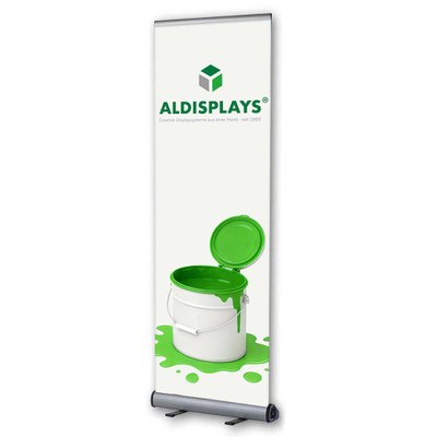 Bannerdisplay Roll-Up - SNAP Bannermaß: 600x2.100mm mit Klemmleiste oben & unten - inkl. Transport- - Roll-Up Snap 60