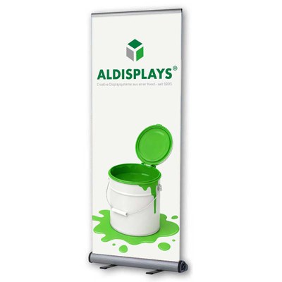 Bannerdisplay Roll-Up - SNAP Bannermaß: 800x2.100mm mit Klemmleiste oben & unten - inkl. Transport- - Roll-Up Snap 80