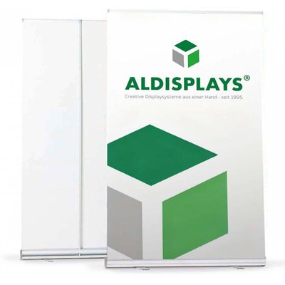 Bannerdisplay RollUp - BASIC Bannersichtmaß: 1.500 x 2.000 mm bestehend aus System, Aluminiumstange, - roll-up-basic-1500