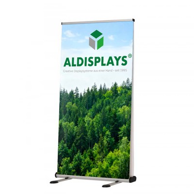 Bannerdisplay RollUp - Outdoor 100 cm Sichtformat: 1.000 x 2.000 mm Stabiles Aluminium-System mit Federstange, - rollup_outdoor_100cm