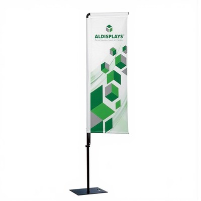 BeachFlag "Square" Größe M beidseitig Bst. aus Alu-Mast-System und Transportbeutel 4/4c Digitaldruck blickdichtes PES (B1) - Beachflag Square M