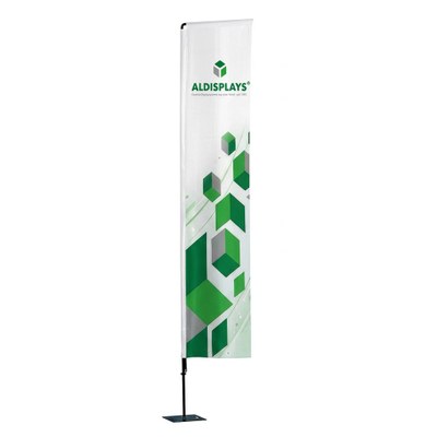 BeachFlag "Square" Größe XL einseitig Bst. aus Alu-Mast-System und Transportbeutel 4/0c Digitaldruck Fahnenstoff (B1) - Beachflag Square XL