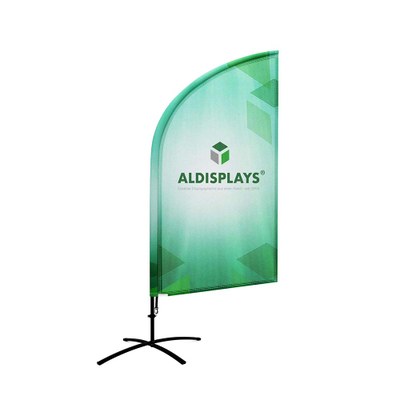 BeachFlag "Wing-Form" Gr. XS einseitig Bst. aus Alu-Mast-System und Transportbeutel 4/0c Digitaldruck Fahnenstoff (B1) - Beachflag Wing-Form XS