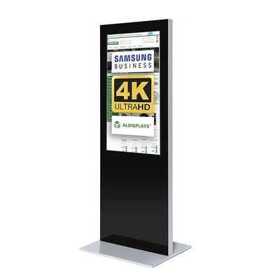 Digital Signage Digitale Info-Stele SLIM für den Inneneinsatz - Größe: 50 Zoll - 4K UHD Farbe: schwarz - Digitale Infostele SLIM 50 Zoll swz-silber.webp