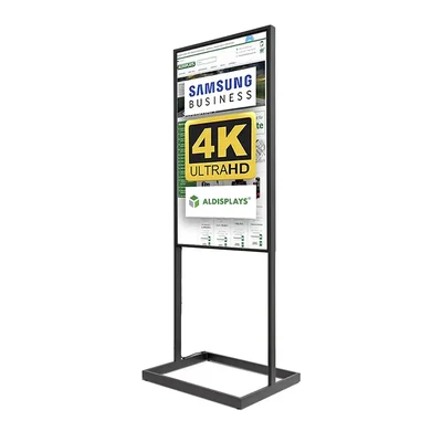Digitale Info-Stele Trendline AIR für den Inneneinsatz - Größe: 55 Zoll - 4K UHD Farbe: schwarz, Display mit dezentem Rahmen - Digitale Infostele Trendline AIR 55 Seite.webp