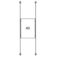 Drahtseilsystem Acryl Boden/Decke zum Verspannen zwischen Boden und Decke Format: 1x A0 (841x1189 mm) HOCHFORMAT - da-d-1xa0 - drahtseilsystem 1x din a0 hochformat 1