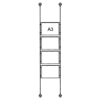 Drahtseilsystem Acryl Boden/Decke zum Verspannen zwischen Boden und Decke Format: 4x A3 (420x297 mm) QUERFORMAT - da-bd-4xa3 - drahtseilsystem 4x din a3 querformat Drahtseilsystem Acryl Boden/Decke zum Verspannen zwischen Boden und Decke Format: 4x A3 (420x297 mm) QUERFORMAT - da-bd-4xa3 - drahtseilsystem 4x din a3 querformat