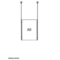 Drahtseilsystem Acryl Deckenabhängung zum Abhängen von der Decke Format: 1x A0 (841x1189 mm) HOCHFORMAT - da-d-1xa0 - drahtseilsystem 1x din a0 hochformat decke