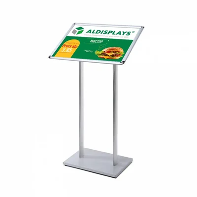 Infoständer mit Klapprahmen im Format DIN A2 (quer) Klapprahmen im 25er Profil Rondo - Infoständer mit Klapprahmen DINA2 Rondo.webp