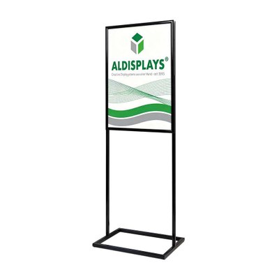 Infoständer QUATTRO DIN A1 schwarz Gesamtformat: 630 (B) x 1.792 (H) x 536 (T) cm Posterformat: DIN A1 (vorder- u. rückseitig) - Infoständer Quadro schwarz DIN A1