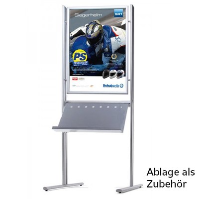 Infoständer ELLIPSE Kombi DIN A1, EINSEITIG - OHNE Ablage inkl. Plakatrahmen DIN A1, Hochformat - infost_nder-ellipse-kombi-ds-a1-einseitig mit