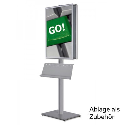 Infoständer MONO DIN A1 - Ausführung: doppelseitig OHNE Ablagen mit 2x Klapprahmen DIN A1 25er Profil Gehrung - infost_nder-mono-doppelseitig-format-dina1_1 Zubehör