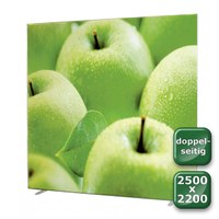 No-Frame Standdisplay Doppelseitig - Format: 2.500x2.200 mm Farbe: silber-eloxiert - mit beidseitiger, - NOFrame-doppelseitig-2500x2200 No-Frame Standdisplay Doppelseitig - Format: 2.500x2.200 mm Farbe: silber-eloxiert - mit beidseitiger, - NOFrame-doppelseitig-2500x2200