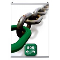 Poster-Snap Klemmleisten-Set Profil-Länge: 505 mm Oberprofile: silber-eloxiert - 1x OHNE und 1x - Poster-Snap-505