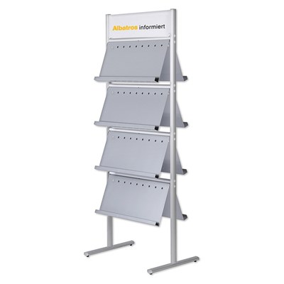 Prospektständer ELLIPSE Doppelseitig MIT Ablagen 4x3 - Farbe: silber-elox., mit Forextopper - Ellipse-4x3-mit-KS-Topschild-doppelseitig Prospektständer ELLIPSE Doppelseitig MIT Ablagen 4x3 - Farbe: silber-elox., mit Forextopper - Ellipse-4x3-mit-KS-Topschild-doppelseitig