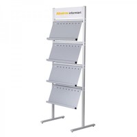 Prospektständer ELLIPSE Einseitig MIT Ablagen 4x3 - Farbe: silber-elox., mit Forextopper - Ellipse-4x3-einseitig-ForexTopschild 1 Prospektständer ELLIPSE Einseitig MIT Ablagen 4x3 - Farbe: silber-elox., mit Forextopper - Ellipse-4x3-einseitig-ForexTopschild 1