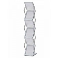 Prospektständer faltbar STANDARD Zick-Zack-Form Mit 6 Acrylablagen DIN A4 (Hochformat) - faltbar-zick-zack-1xdin-a4 1 Prospektständer faltbar STANDARD Zick-Zack-Form Mit 6 Acrylablagen DIN A4 (Hochformat) - faltbar-zick-zack-1xdin-a4 1