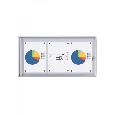 Schaukasten ECO BT26 Indoor 1x3 DIN A4 (Außenformat: 711x350mm) Gehäuse und Rahmen aus Aluminium - Schaukasten BT26 Indoor 1x3 Schaukasten ECO BT26 Indoor 1x3 DIN A4 (Außenformat: 711x350mm) Gehäuse und Rahmen aus Aluminium - Schaukasten BT26 Indoor 1x3
