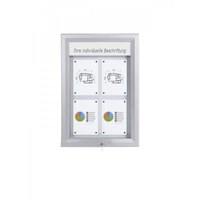 Schaukasten Premium BT46 Outdoor LED 2x2 DIN A4 (Außenformat: 585x760mm) Gehäuse und Rahmen aus Aluminium - Schaukasten PREMIUM LED BT46 Outdoor 2x2