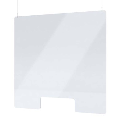 Spuckschutz aus Acrylglas / Deckenhänger Größe "L" Hochformat 1.000x1.000 mm - 4mm Materialstärke glasklares Acrylglas XT - Spuckschutz Deckenhänger L Spuckschutz aus Acrylglas / Deckenhänger Größe "L" Hochformat 1.000x1.000 mm - 4mm Materialstärke glasklares Acrylglas XT - Spuckschutz Deckenhänger L