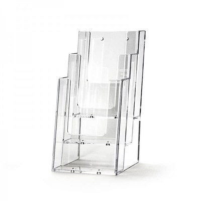 Tischständer - Mehrfach Einlegeformat: Lang-DIN (105x210 mm) Anzahl Fächer: 3 (hintereinander) - Dispenser-Lang-DIN-3x-Hintereinander-3C104 Tischständer - Mehrfach Einlegeformat: Lang-DIN (105x210 mm) Anzahl Fächer: 3 (hintereinander) - Dispenser-Lang-DIN-3x-Hintereinander-3C104