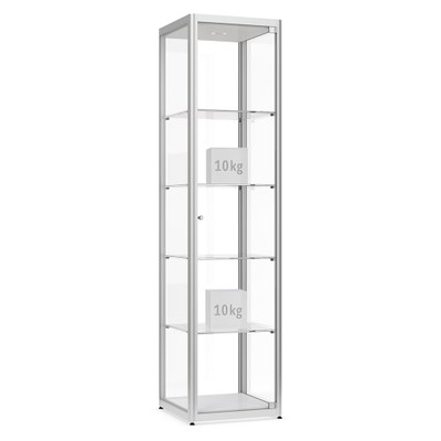 Vitrine Modell 100 - Standvitrine Masse: 500x500x2.000mm (BxTxH) Vitrinen-Korpus aus halbrunden Aluminium- - Vitrine Modell 100 Vitrine Modell 100 - Standvitrine Masse: 500x500x2.000mm (BxTxH) Vitrinen-Korpus aus halbrunden Aluminium- - Vitrine Modell 100