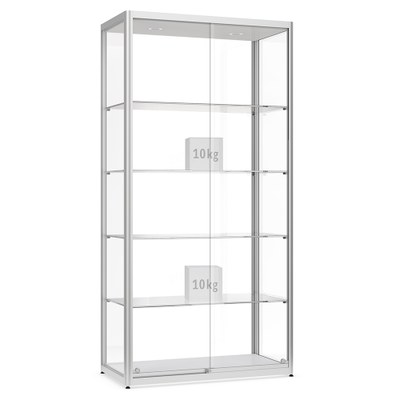 Vitrine Modell 200 - Standvitrine Masse: 1.000x500x2.000mm (BxTxH) Vitrinen-Korpus aus halbrunden Aluminium- - Vitrine Modell 200 Vitrine Modell 200 - Standvitrine Masse: 1.000x500x2.000mm (BxTxH) Vitrinen-Korpus aus halbrunden Aluminium- - Vitrine Modell 200