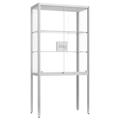 Vitrine Modell 300 - Standvitrine auf Untergestell Masse: 500x500x2.000mm (BxTxH) - Unterkante 720mm Vitrinen-Korpus aus halbrunden Aluminium- - Vitrine Modell 300 Vitrine Modell 300 - Standvitrine auf Untergestell Masse: 500x500x2.000mm (BxTxH) - Unterkante 720mm Vitrinen-Korpus aus halbrunden Aluminium- - Vitrine Modell 300