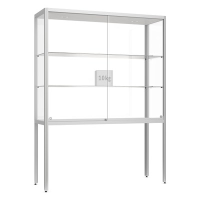 Vitrine Modell 400 - Standvitrine auf Untergestell Masse: 1.500x500x2.000mm (BxTxH) - Unterkante 720m Vitrinen-Korpus aus halbrunden Aluminium- - Vitrine Modell 400 Vitrine Modell 400 - Standvitrine auf Untergestell Masse: 1.500x500x2.000mm (BxTxH) - Unterkante 720m Vitrinen-Korpus aus halbrunden Aluminium- - Vitrine Modell 400