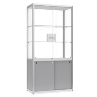 Vitrine Modell 500 - Standvitrine mit Unterschrank Masse: 1.000x500x2.000mm (BxTxH) Vitrinen-Korpus aus halbrunden Aluminium- - Virtine Modell 500 Vitrine Modell 500 - Standvitrine mit Unterschrank Masse: 1.000x500x2.000mm (BxTxH) Vitrinen-Korpus aus halbrunden Aluminium- - Virtine Modell 500