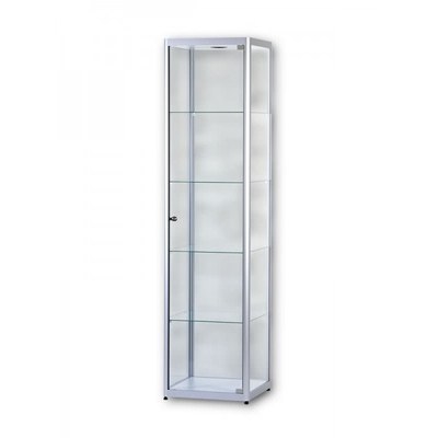Vitrine Modell 2 - Standvitrine Maße: 500x500x2.000mm (BxTxH) Vitrinen-Korpus aus halbrunden Aluminium- - Vitrinen-Modell-2 Vitrine Modell 2 - Standvitrine Maße: 500x500x2.000mm (BxTxH) Vitrinen-Korpus aus halbrunden Aluminium- - Vitrinen-Modell-2