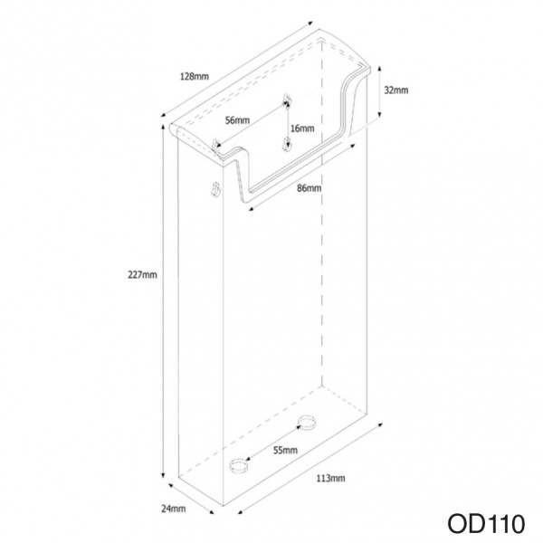 Dispenser-LANG-DIN-wasserabweisend-OD110-Zeichnung